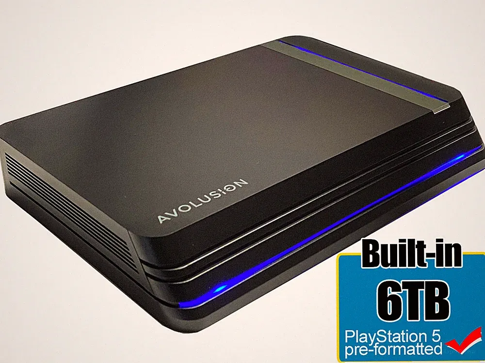 Avolusion PRO X 6TB USB 3.0 External Gaming Hard Drive for PS5 Game Console