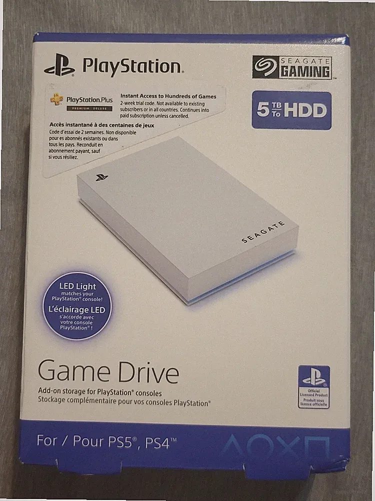 NEW Sealed 5TB White Seagate Game Drive PS5 External Portable USB 3.0 Hard Drive